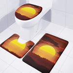 African Savanna Sunset Print 3 Piece Bath Mat Set