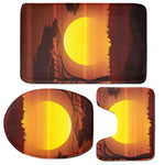 African Savanna Sunset Print 3 Piece Bath Mat Set