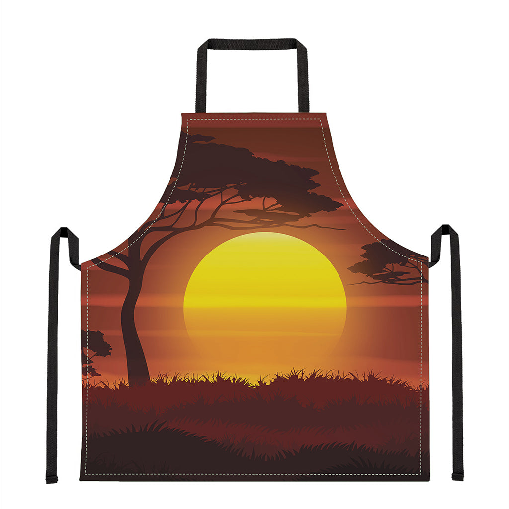 African Savanna Sunset Print Apron