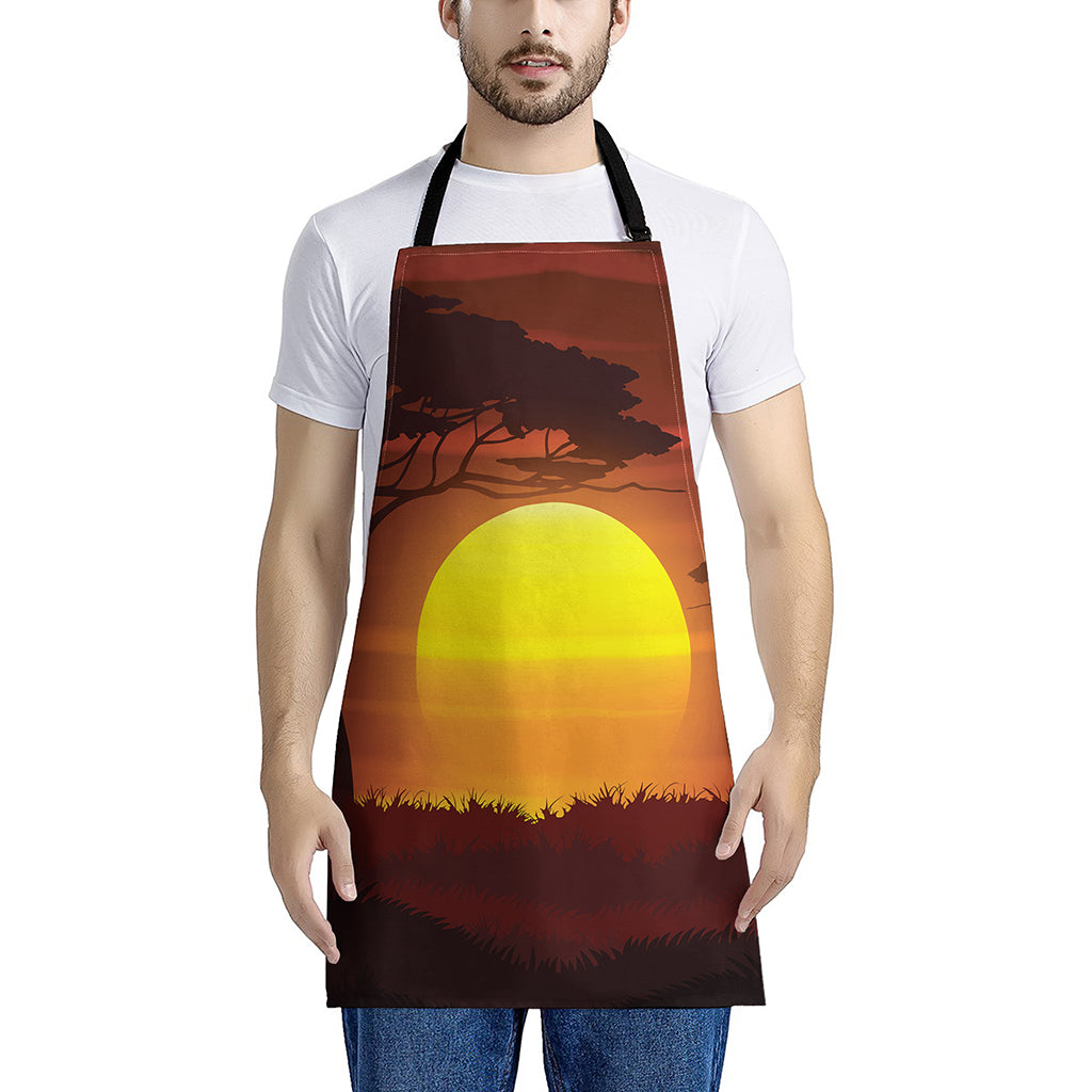 African Savanna Sunset Print Apron