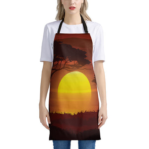 African Savanna Sunset Print Apron