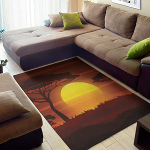 African Savanna Sunset Print Area Rug