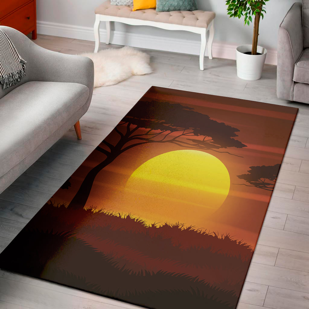 African Savanna Sunset Print Area Rug