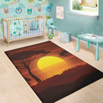 African Savanna Sunset Print Area Rug