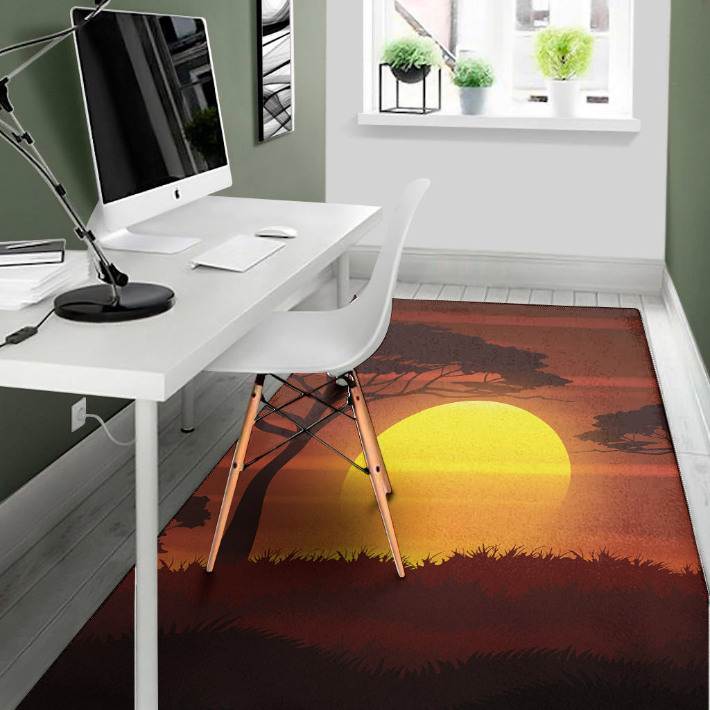 African Savanna Sunset Print Area Rug