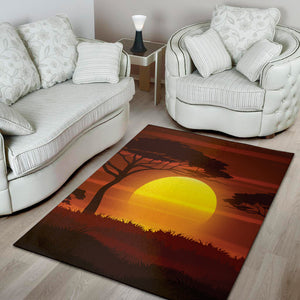 African Savanna Sunset Print Area Rug