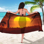 African Savanna Sunset Print Beach Sarong Wrap