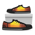 African Savanna Sunset Print Black Low Top Sneakers