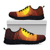 African Savanna Sunset Print Black Sneakers