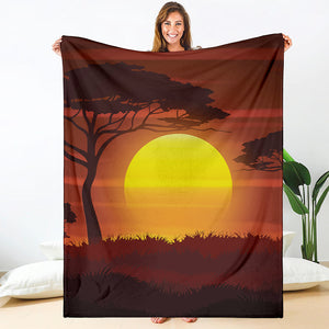 African Savanna Sunset Print Blanket