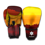 African Savanna Sunset Print Boxing Gloves