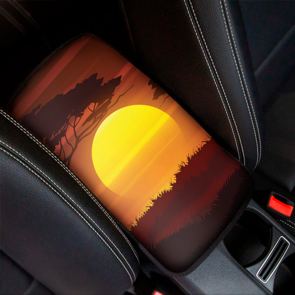 African Savanna Sunset Print Car Center Console Cover