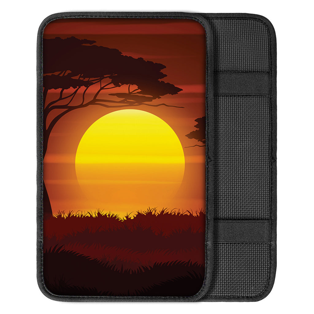 African Savanna Sunset Print Car Center Console Cover