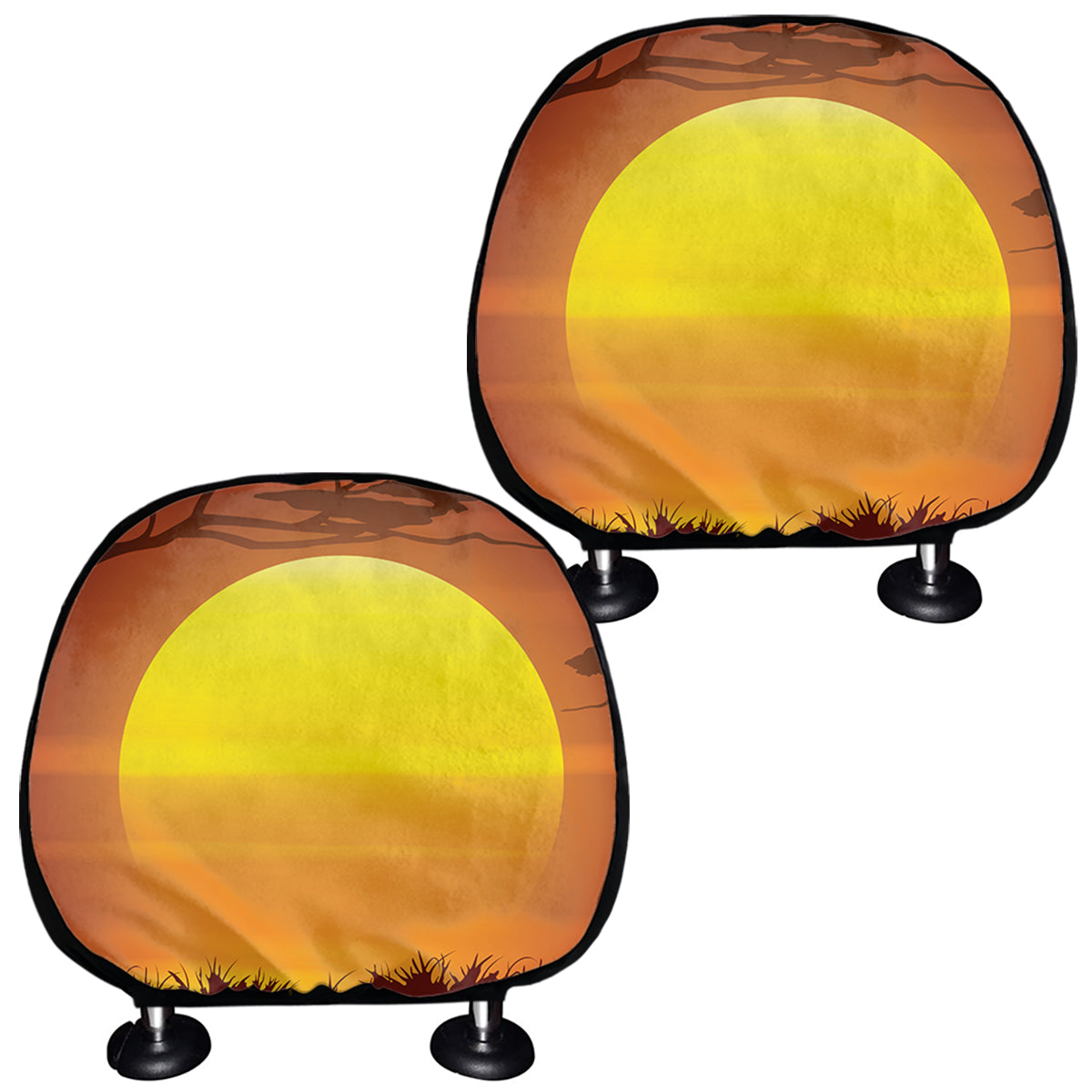 African Savanna Sunset Print Car Headrest Covers