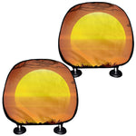 African Savanna Sunset Print Car Headrest Covers