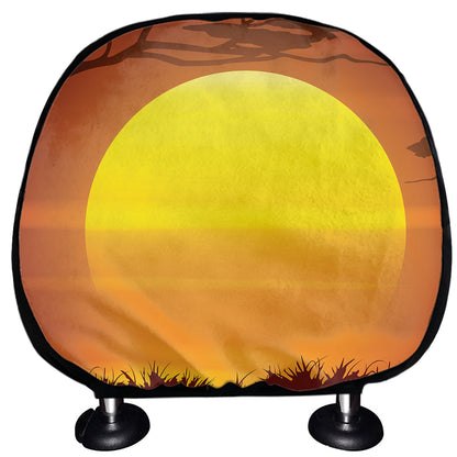 African Savanna Sunset Print Car Headrest Covers