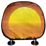 African Savanna Sunset Print Car Headrest Covers