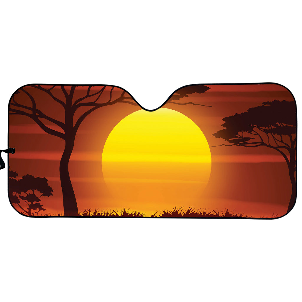 African Savanna Sunset Print Car Sun Shade