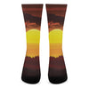 African Savanna Sunset Print Crew Socks