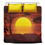 African Savanna Sunset Print Duvet Cover Bedding Set