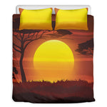 African Savanna Sunset Print Duvet Cover Bedding Set