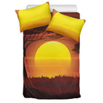 African Savanna Sunset Print Duvet Cover Bedding Set