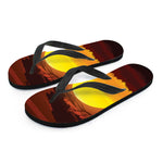 African Savanna Sunset Print Flip Flops