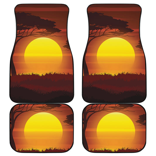 African Savanna Sunset Print Front and Back Car Floor Mats