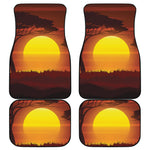 African Savanna Sunset Print Front and Back Car Floor Mats