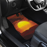 African Savanna Sunset Print Front and Back Car Floor Mats