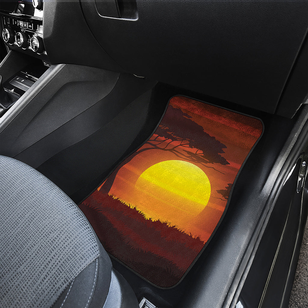 African Savanna Sunset Print Front and Back Car Floor Mats