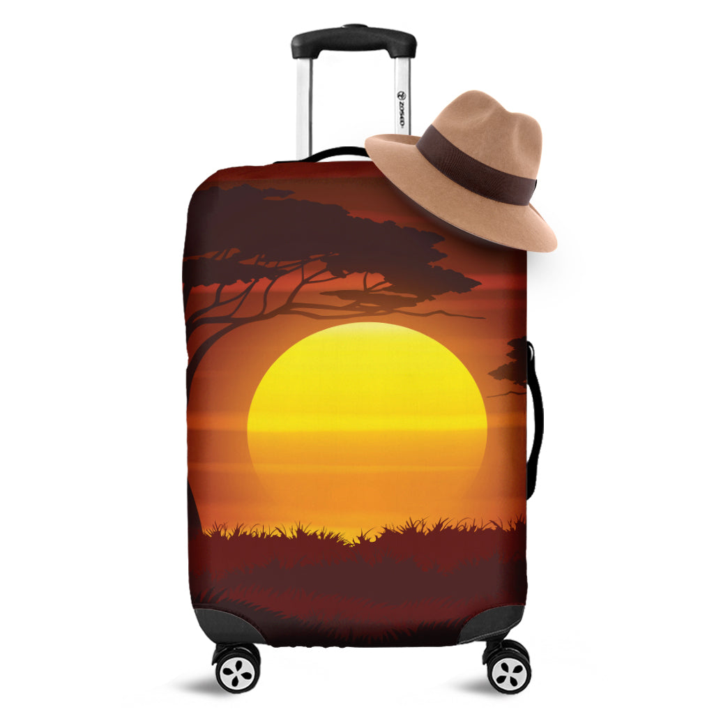 African Savanna Sunset Print Luggage Cover