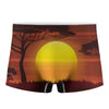 African Savanna Sunset Print Men's Boxer Briefs