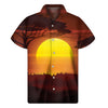 African Savanna Sunset Print Men's Short Sleeve Shirt