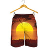 African Savanna Sunset Print Men's Shorts