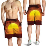 African Savanna Sunset Print Men's Shorts
