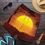 African Savanna Sunset Print Men's Shorts