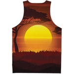 African Savanna Sunset Print Men's Tank Top