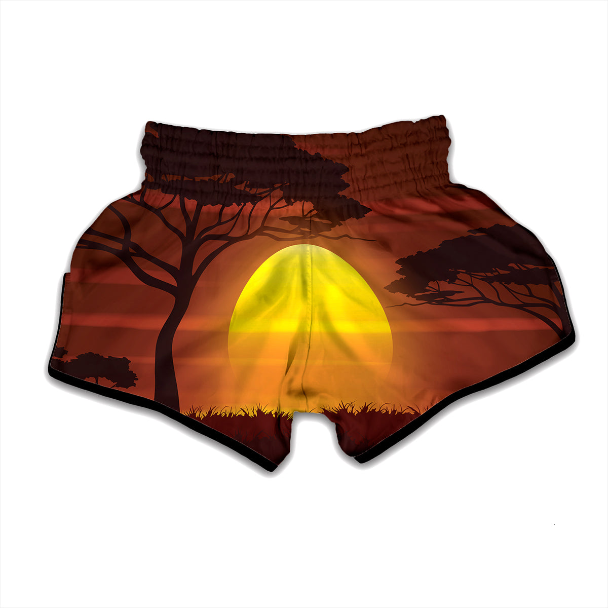 African Savanna Sunset Print Muay Thai Boxing Shorts