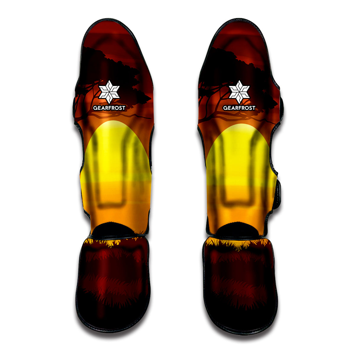 African Savanna Sunset Print Muay Thai Shin Guard