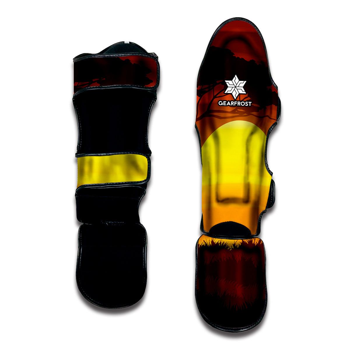 African Savanna Sunset Print Muay Thai Shin Guard