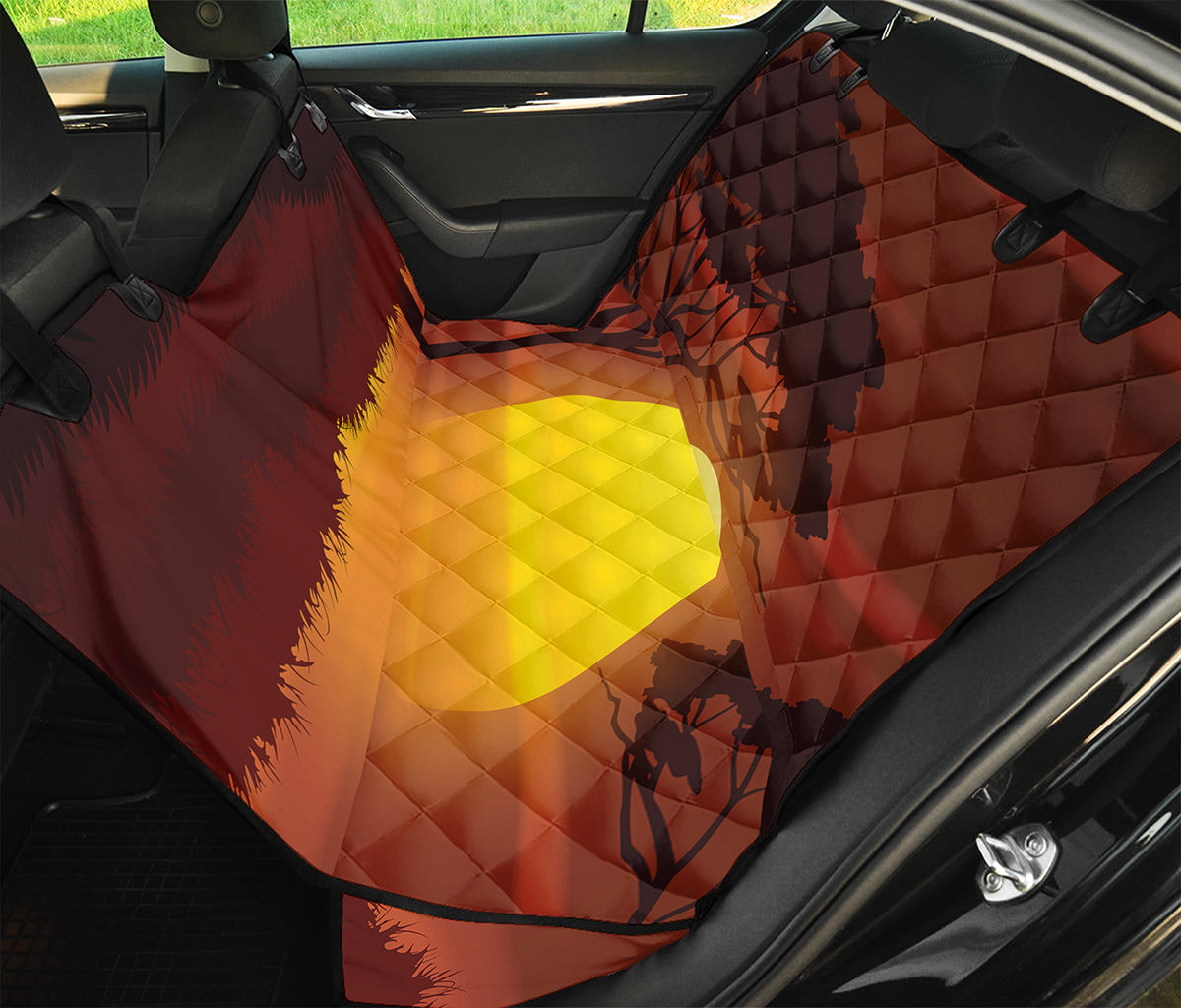 African Savanna Sunset Print Pet Car Back Seat Cover