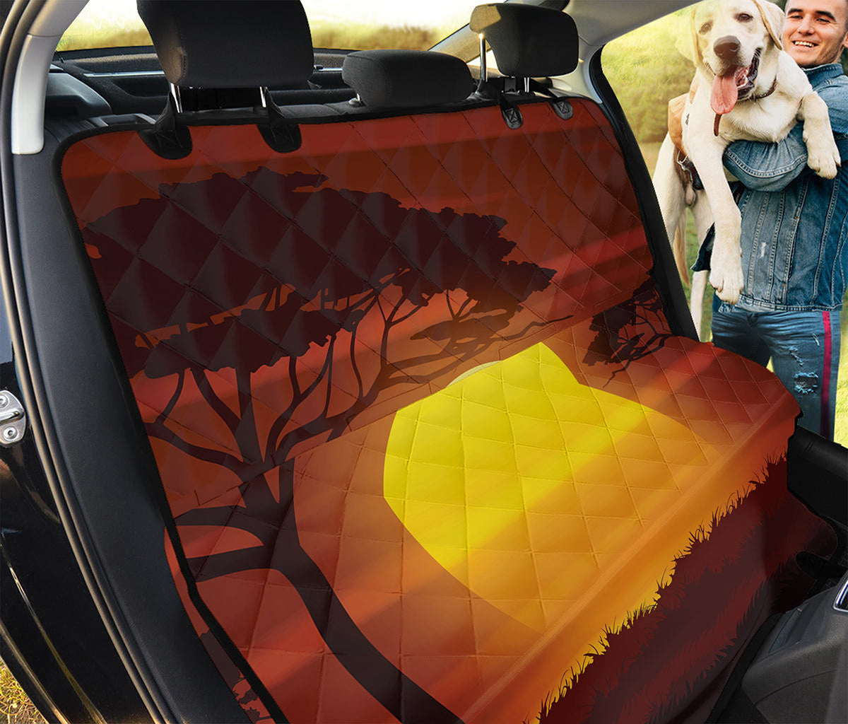 African Savanna Sunset Print Pet Car Back Seat Cover