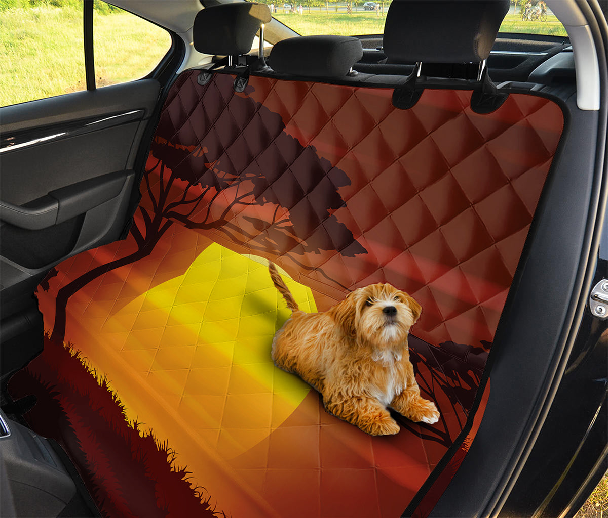 African Savanna Sunset Print Pet Car Back Seat Cover