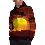 African Savanna Sunset Print Pullover Hoodie