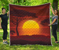 African Savanna Sunset Print Quilt