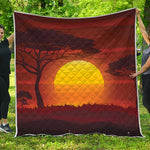 African Savanna Sunset Print Quilt