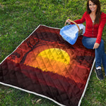 African Savanna Sunset Print Quilt