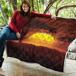 African Savanna Sunset Print Quilt