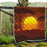 African Savanna Sunset Print Quilt